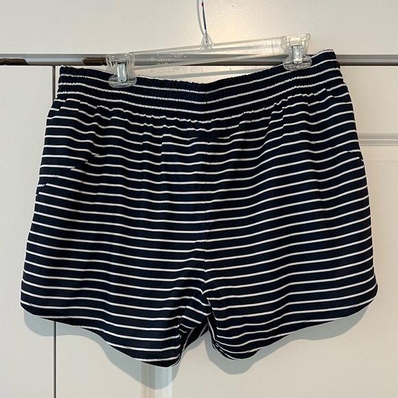 Athleta Racer Navy/White Striped Running Shorts - Picture 4 of 10